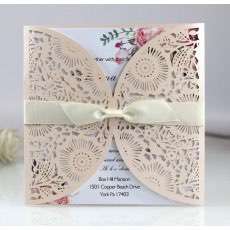 New Wedding Card Marriage Card Design Laser Cut Pink Invitation Wholesale